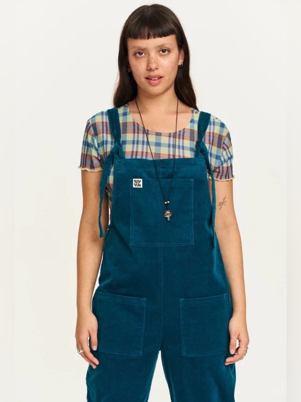 Lucy & Yak Teal Corduroy Dungaree Overalls